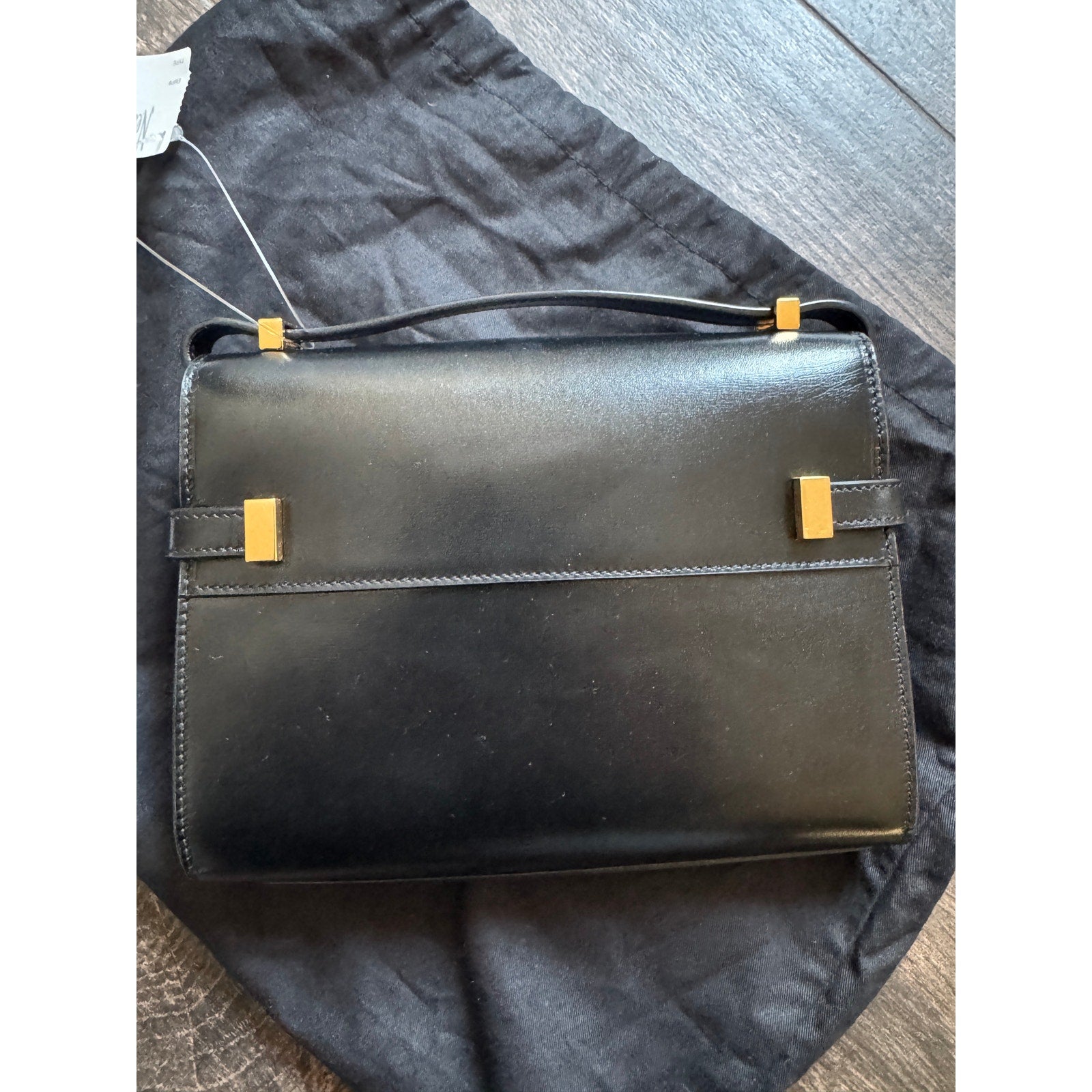 SAINT LAURENT  Manhattan Mini Calfskin Shoulder Bag Black