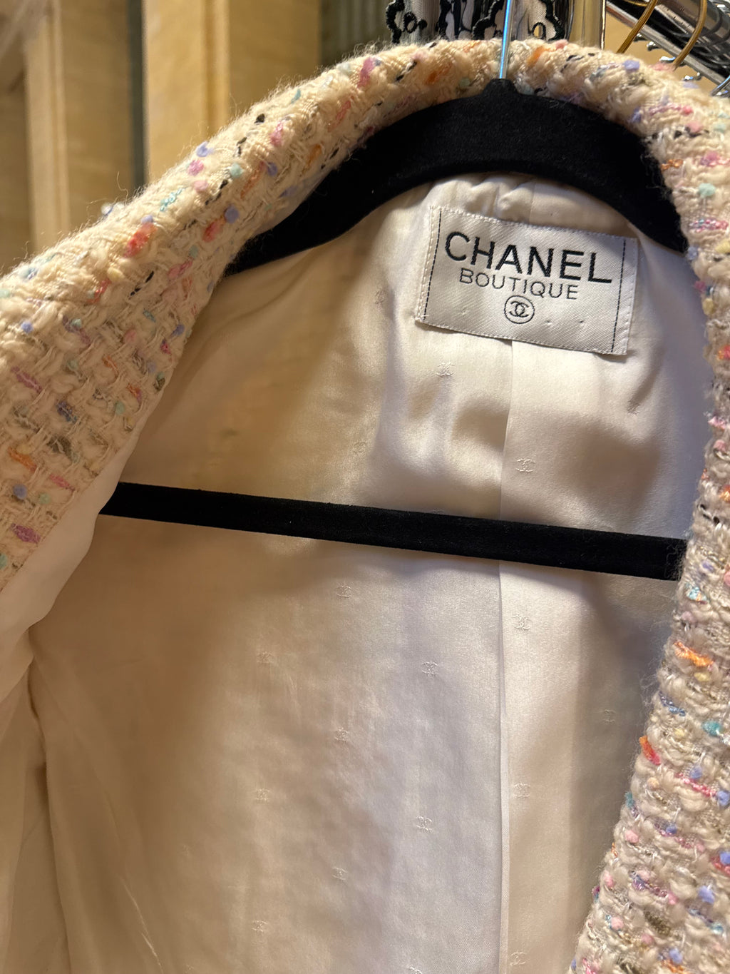Chanel Tweed CC Logo Rainbow Muliticolor Blazer