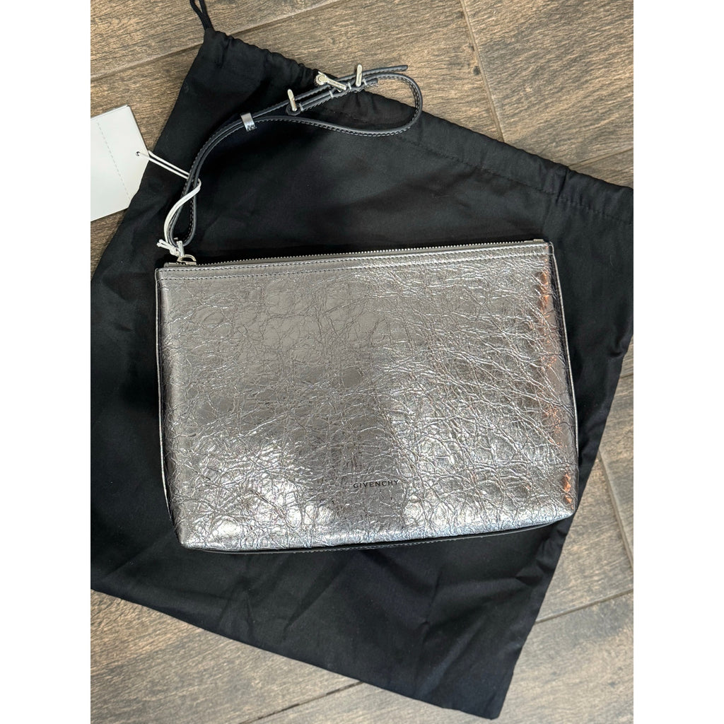 Givenchy Voyou metallic leather pouch NWT