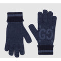 GUCCI Blue Logo-Jacquard Cashmere Gloves NWT size large