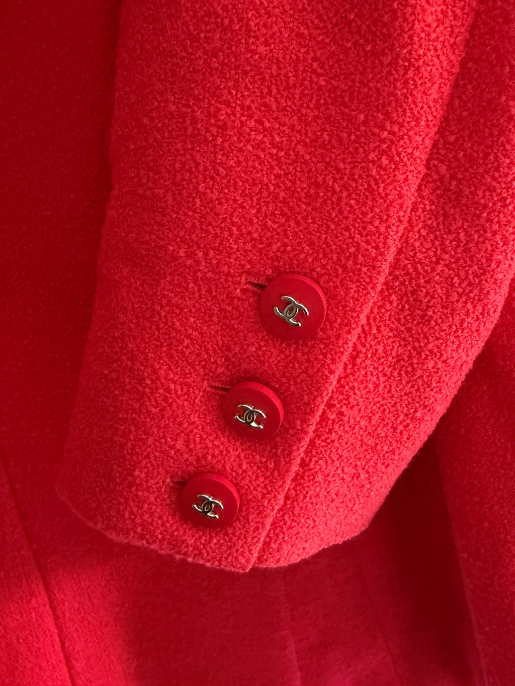 Chanel Vintage 1996 Red Tweed Boutique Blazer FR36