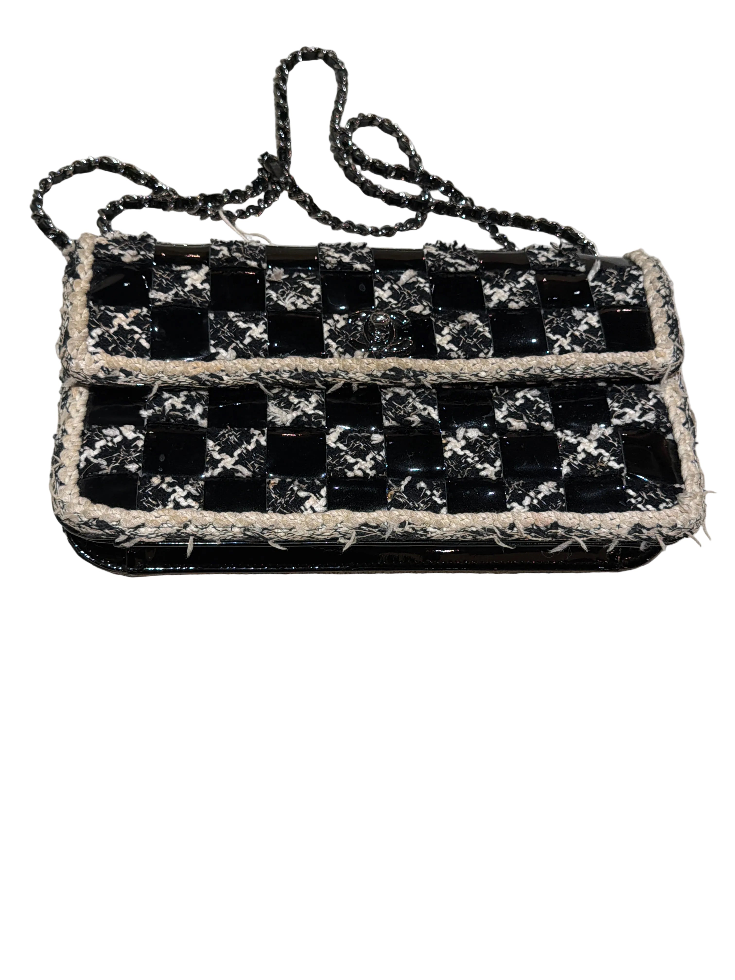 Chanel Tweed Patent Flap