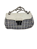 chanel Blue Cream Tweed Bag
