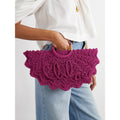 CHLOÉ  Scalloped Crocheted Tote | Bracelet Gold-Tone Handles, Slim Shape - Violet