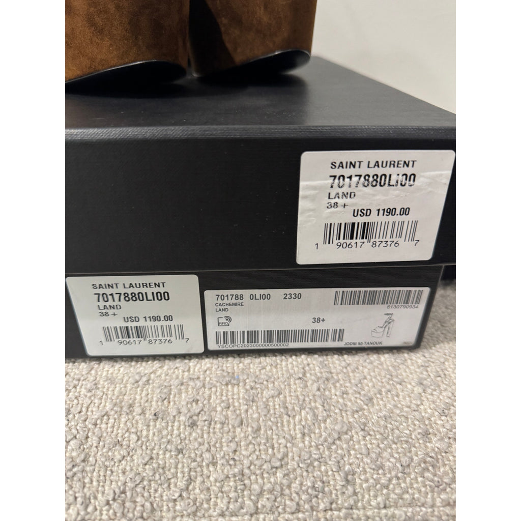 SAINT LAURENT JODIE PLATFORM SANDALS IN SUEDE LAND BNIB 38.5