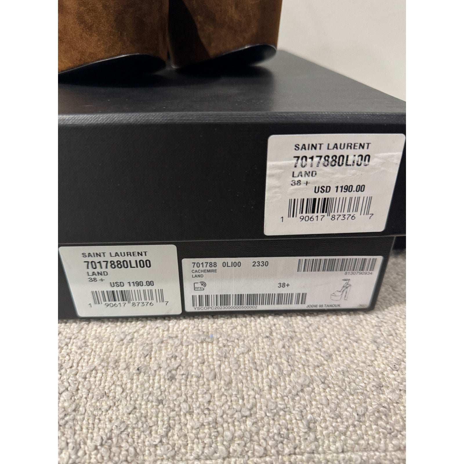 SAINT LAURENT JODIE PLATFORM SANDALS IN SUEDE LAND BNIB 38.5