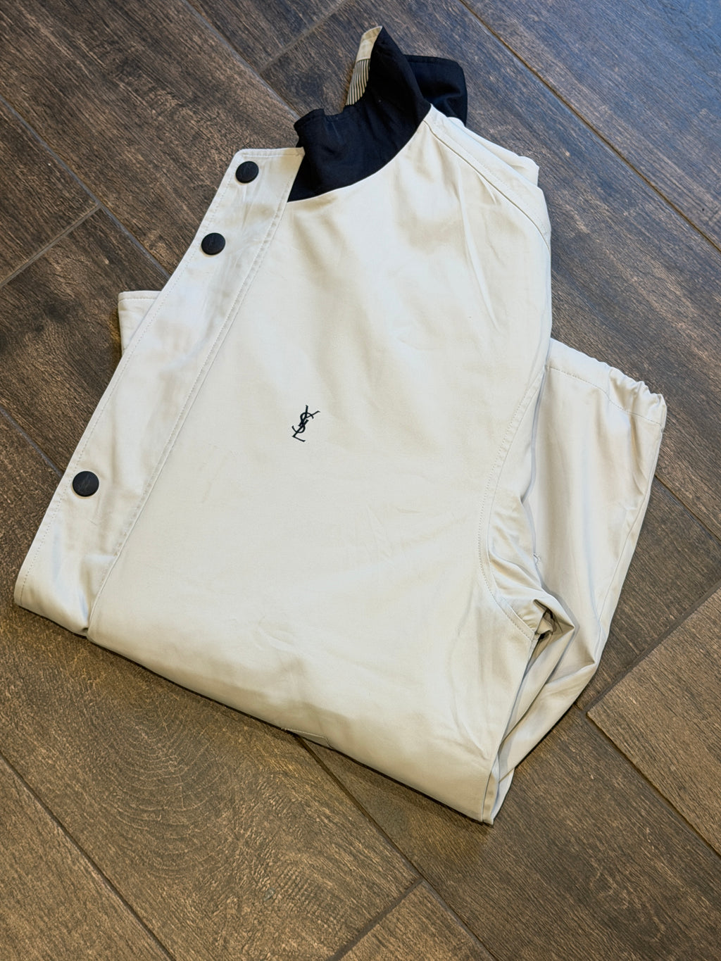 Yves Saint Laurent YSL Reversible Black & White Bomber Windbreaker Jacket