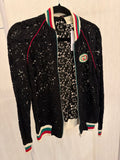 Gucci Lace Pattern Bomber Jacket