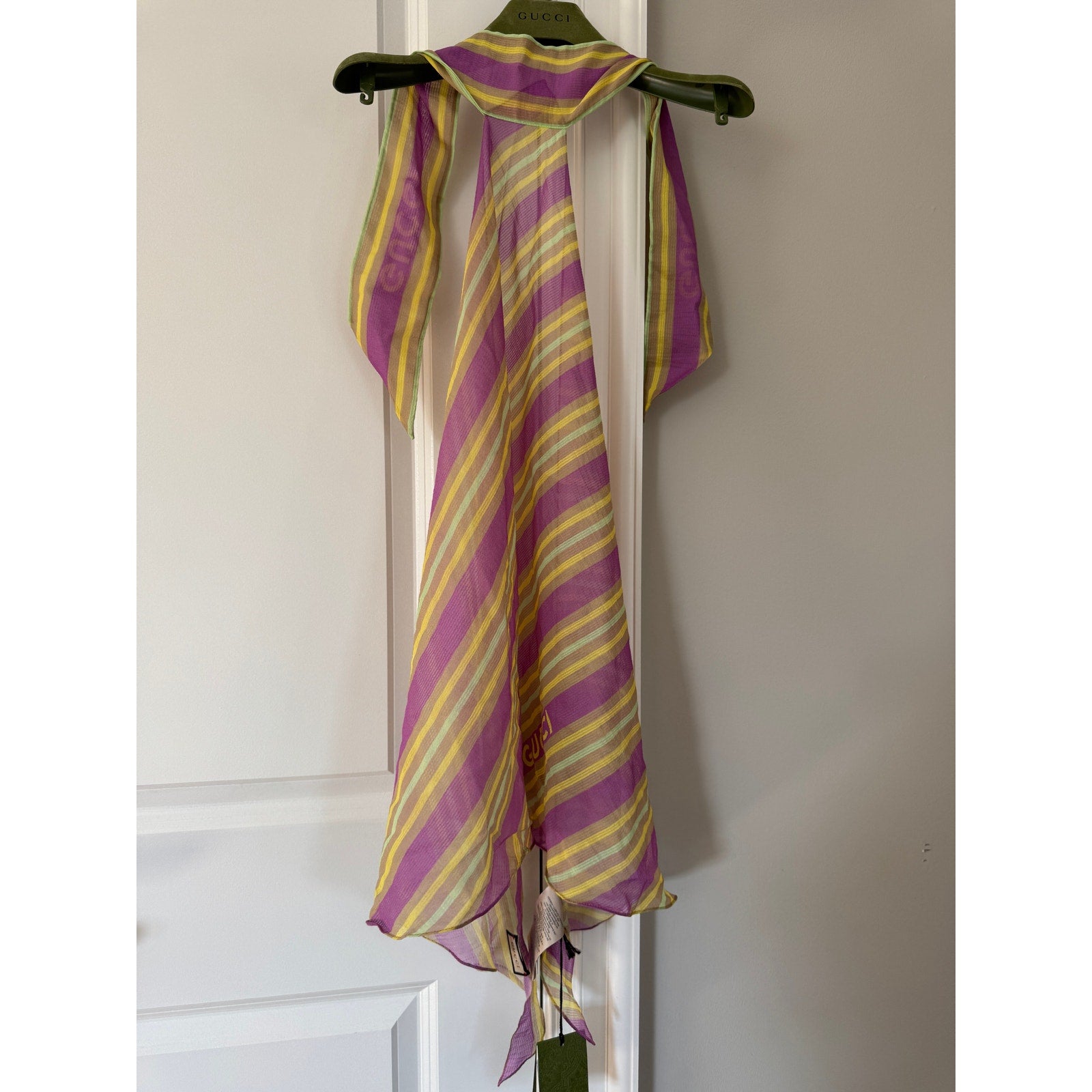 Gucci Baya Striped Silk Cotton Tank Top Multicolor One Size NWT