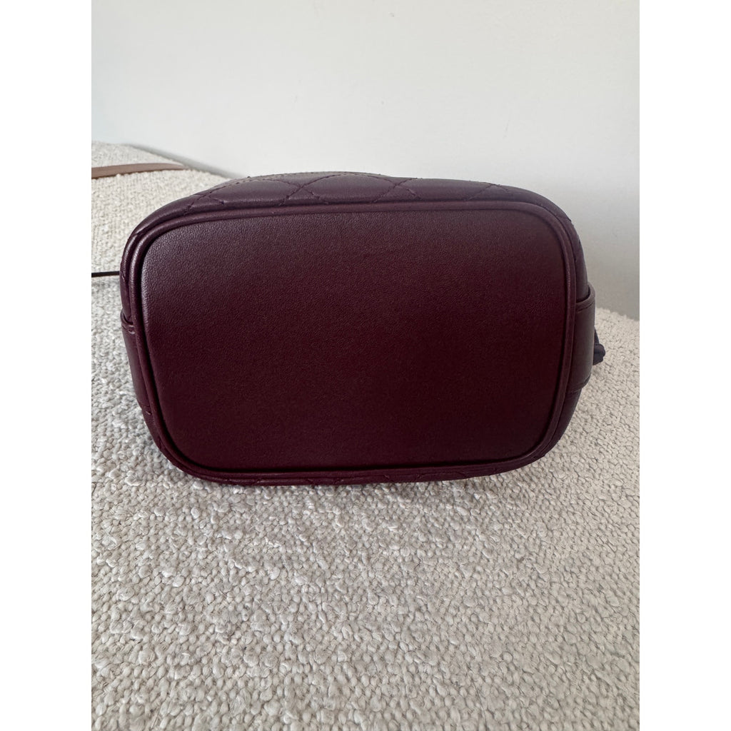 SAINT LAURENT Small Cassandre Quilted Bucket Bag NWT Hot Wine