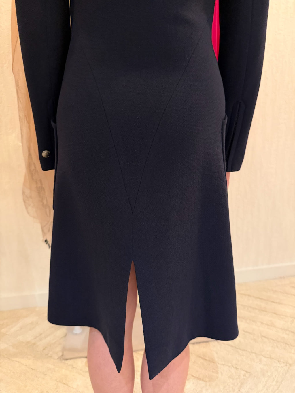 Chanel 1997 Navy Double Zip Coat Dress FR 38 | CC Logo Zippers | Fall 1997 Collection