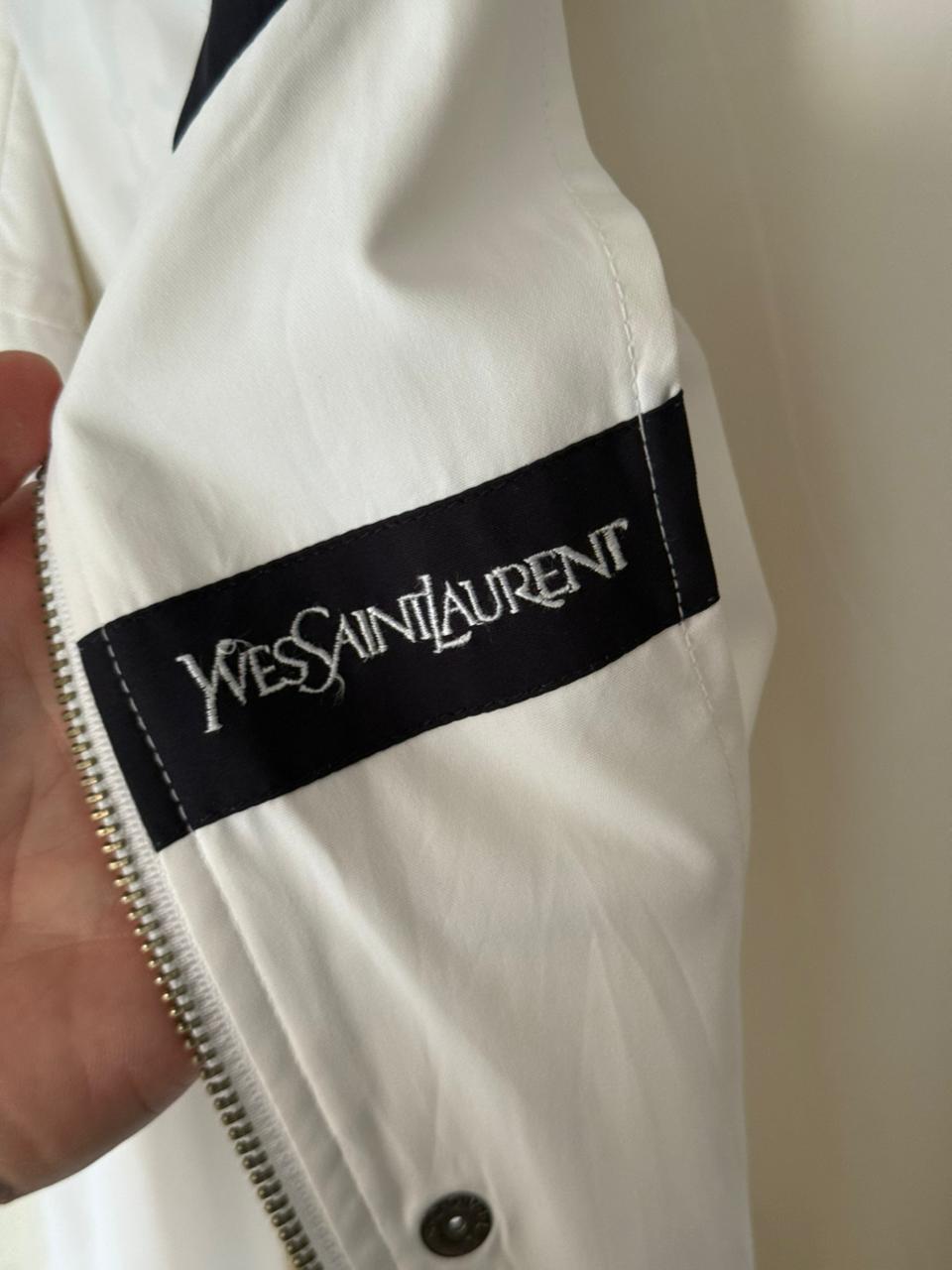 YSL Logo White Bomber Windbreaker