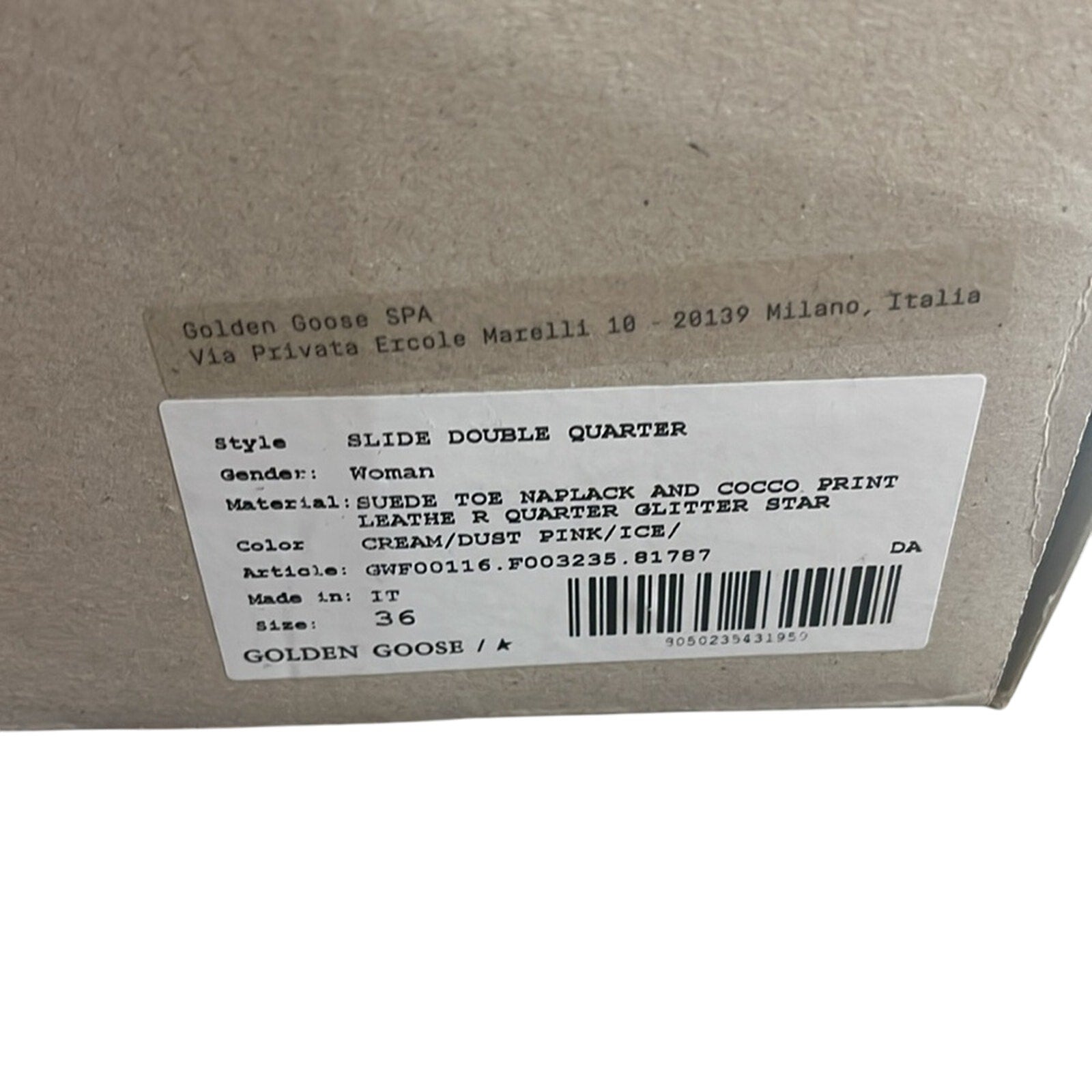 Golden Goose Slide Sneakers Cream Pink Silver White | Distressed Size 36 BNIB