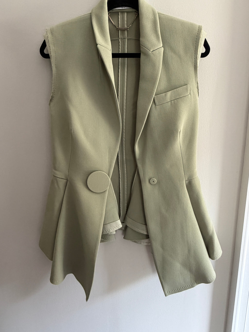 Givenchy Raw Hem Green Vest