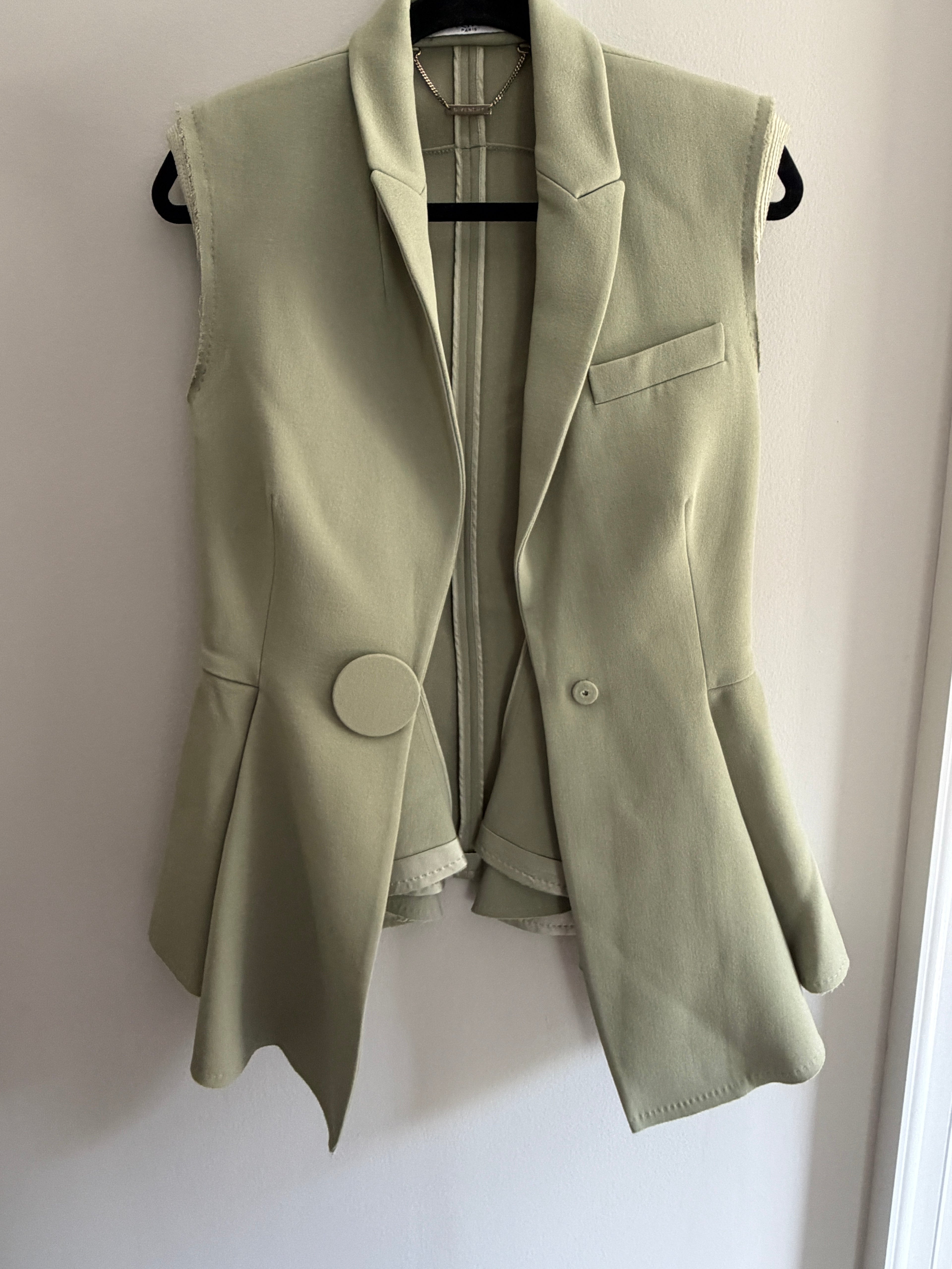 Givenchy Raw Hem Green Vest