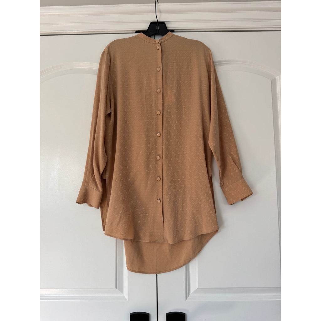Gucci Horsebit Crêpe Satin Sheer Shirt in Beige • NWT Size 38 • Made in Italy