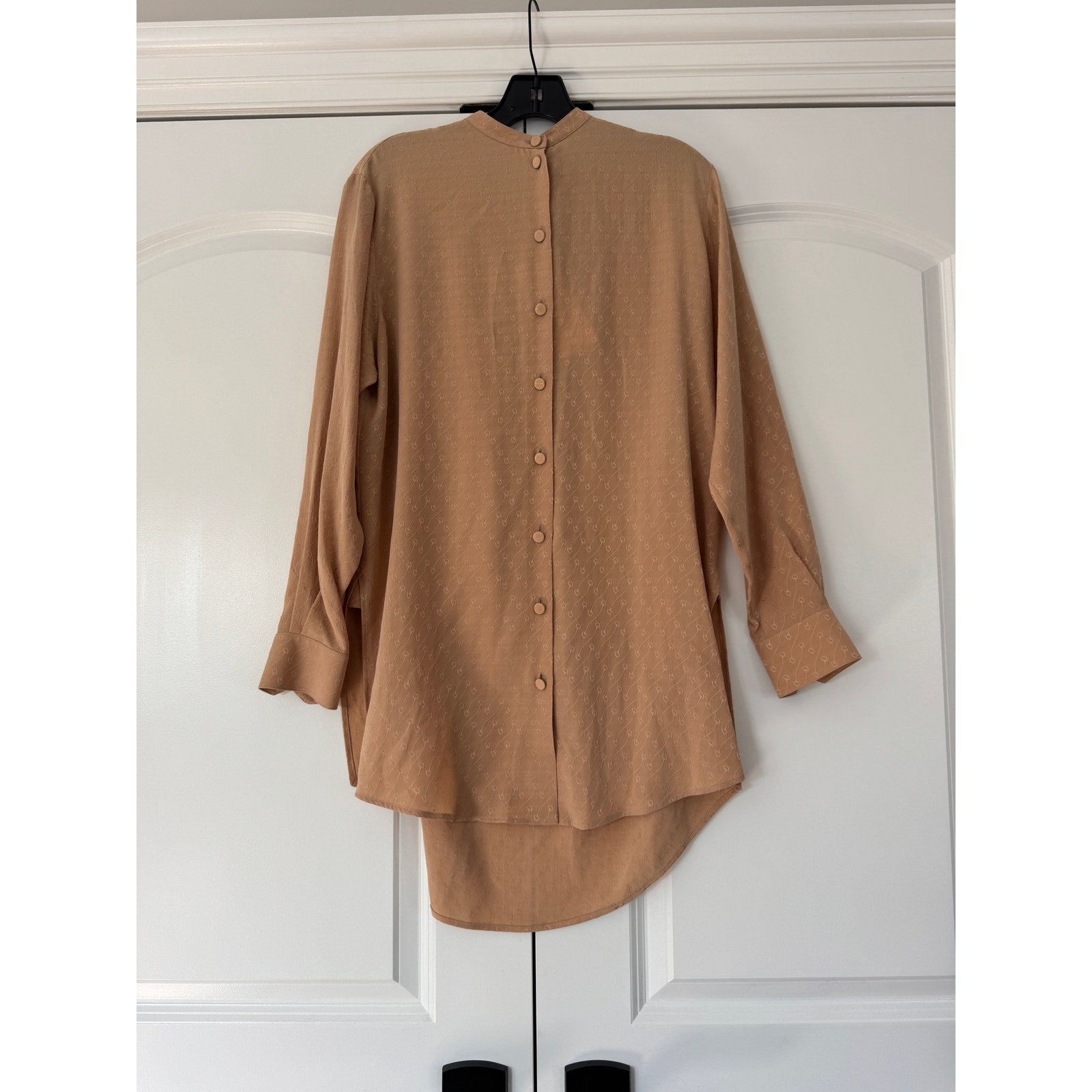 Gucci Horsebit Crêpe Satin Sheer Shirt in Beige • NWT Size 38 • Made in Italy