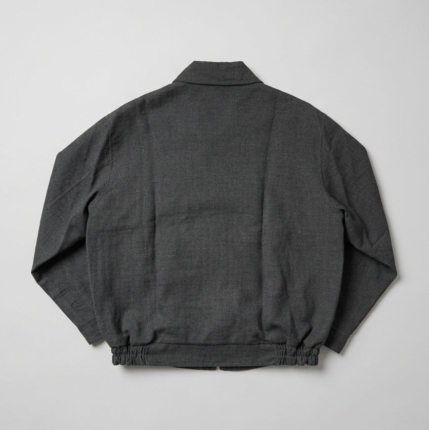 Yves Saint Laurent YSL  Charcoal Gray Wool Blend Bomber Jacket