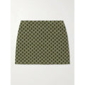 Gucci Jacquard Knit Cotton Blend Mini Boucle Skirt Woman Green NWT size IT38