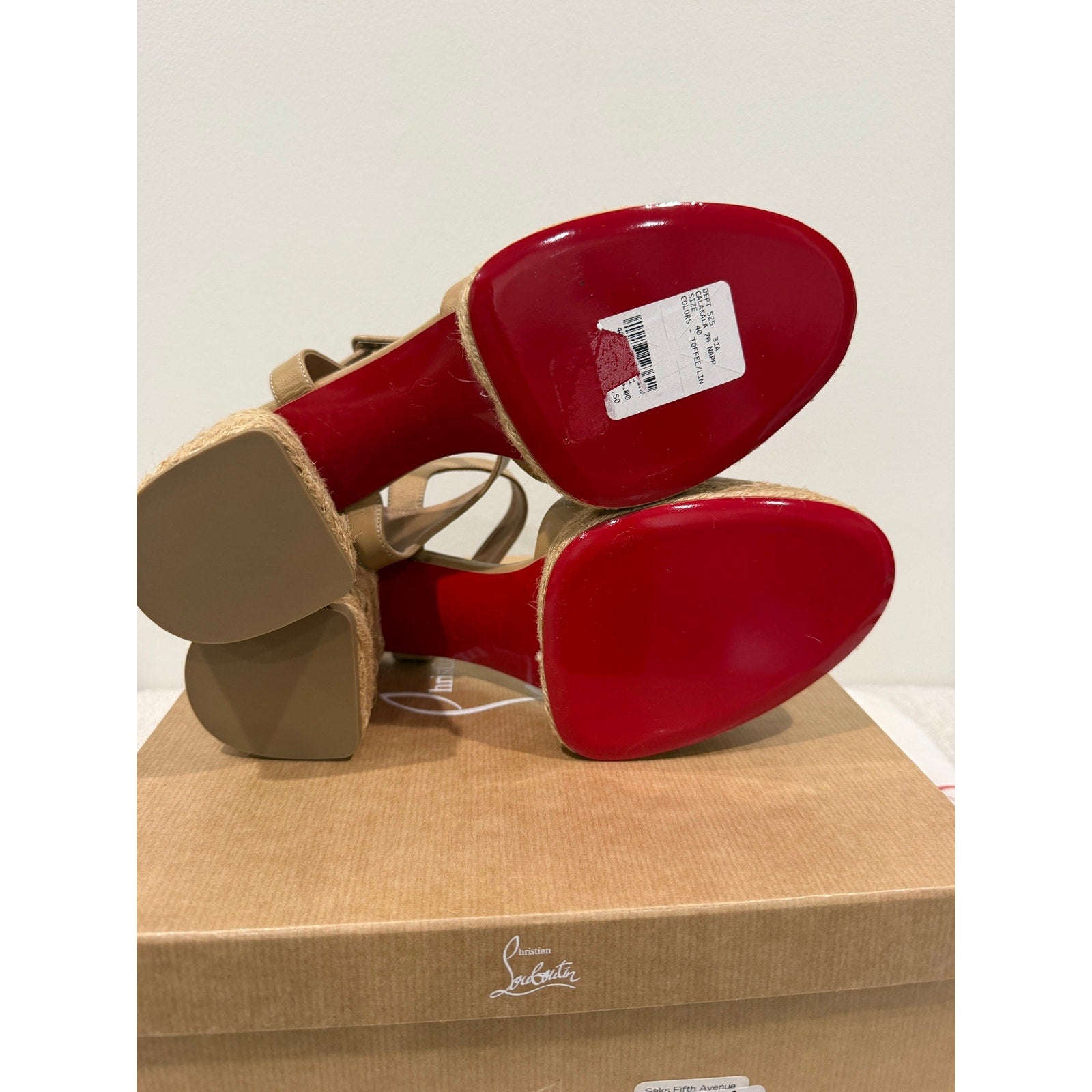 CHRISTIAN LOUBOUTIN 70mm Calakala Leather Sandals Size 40