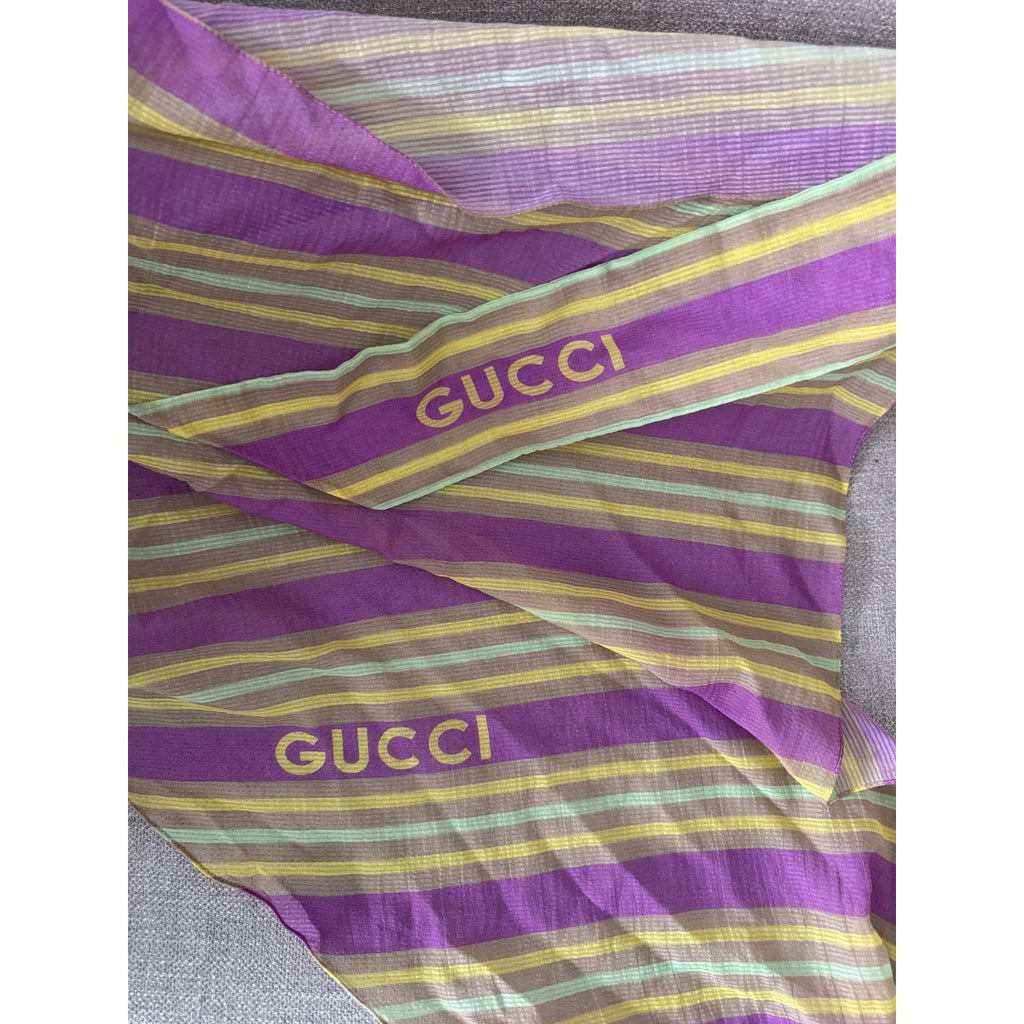 Gucci Baya Striped Silk Cotton Tank Top Multicolor One Size NWT