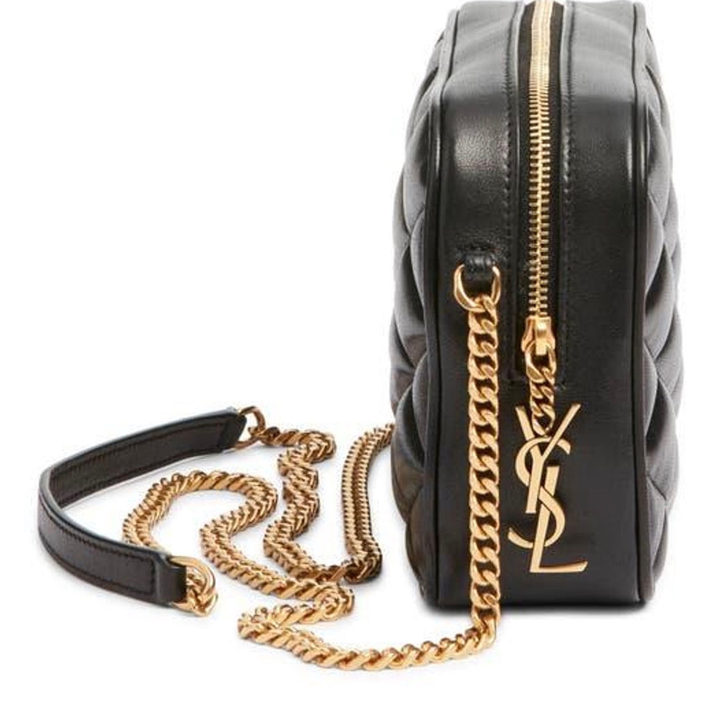 Saint Laurent Gaby Black Quilted Leather Camera Crossbody Bag BNIB