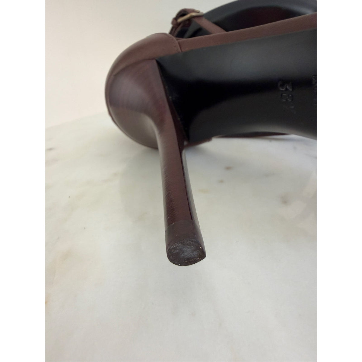 Saint Laurent Cassandra YSL Brown Leather Strappy Heeled Sandals Size 38.5 BNIB