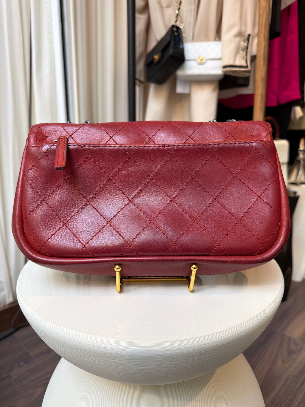 Chanel Paris Dallas Goatskin Wild Stitch Flap Crossbody Red 2014–2015