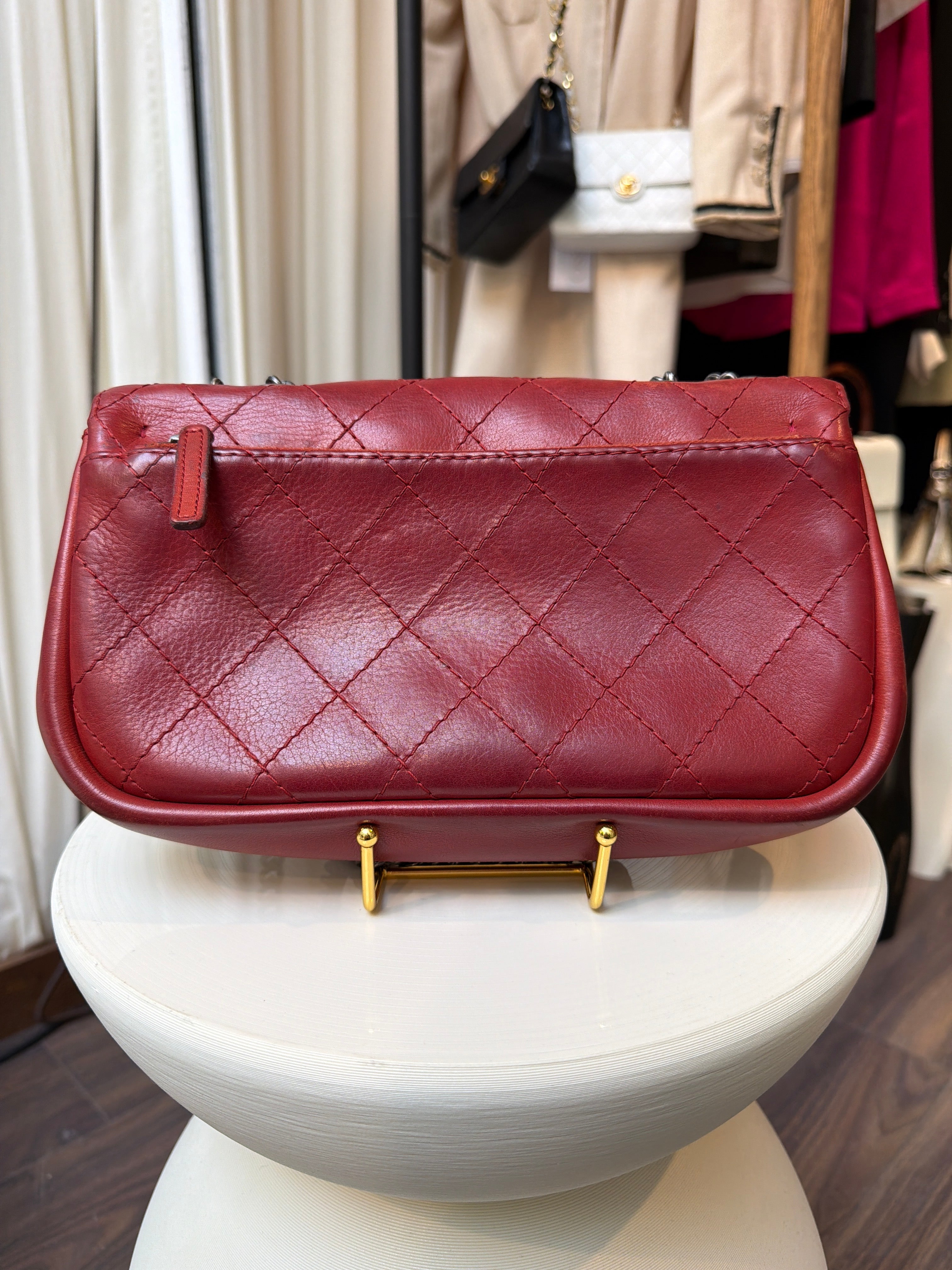 Chanel Paris Dallas Goatskin Wild Stitch Flap Crossbody Red 2014–2015