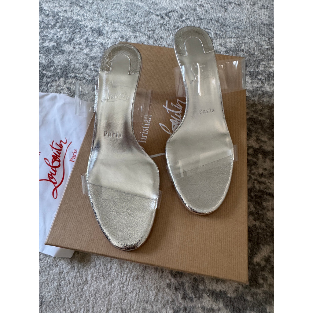 CHRISTIAN LOUBOUTIN Just Nothing 55 silver sandals BNIB 37.5