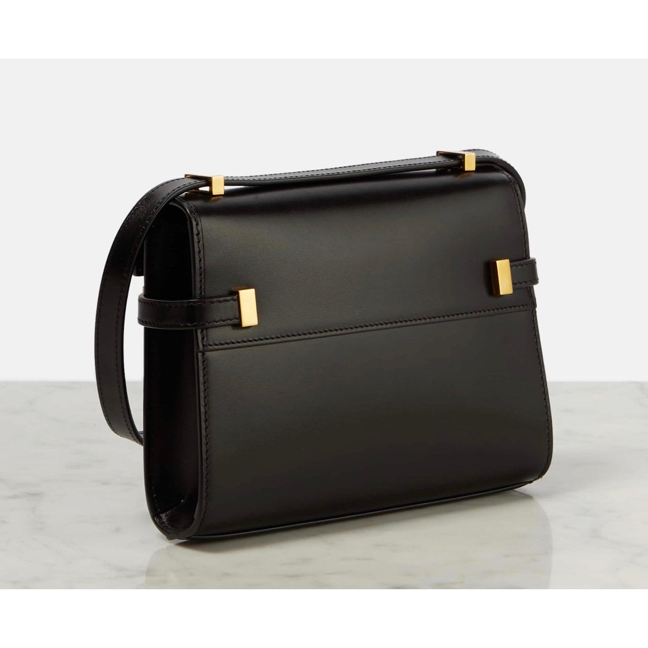 SAINT LAURENT  Manhattan Mini Calfskin Shoulder Bag Black