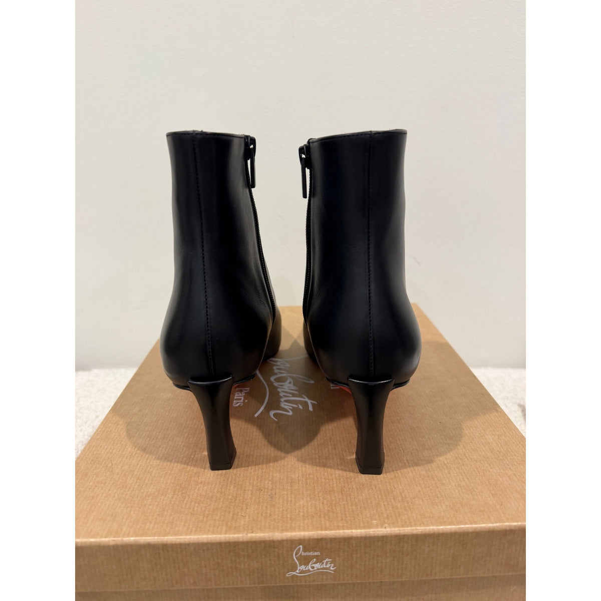 Christian Louboutin Condora Booty Black Calf Leather 55mm | New in Box 39
