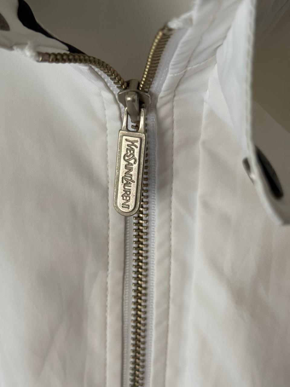 YSL Logo White Bomber Windbreaker