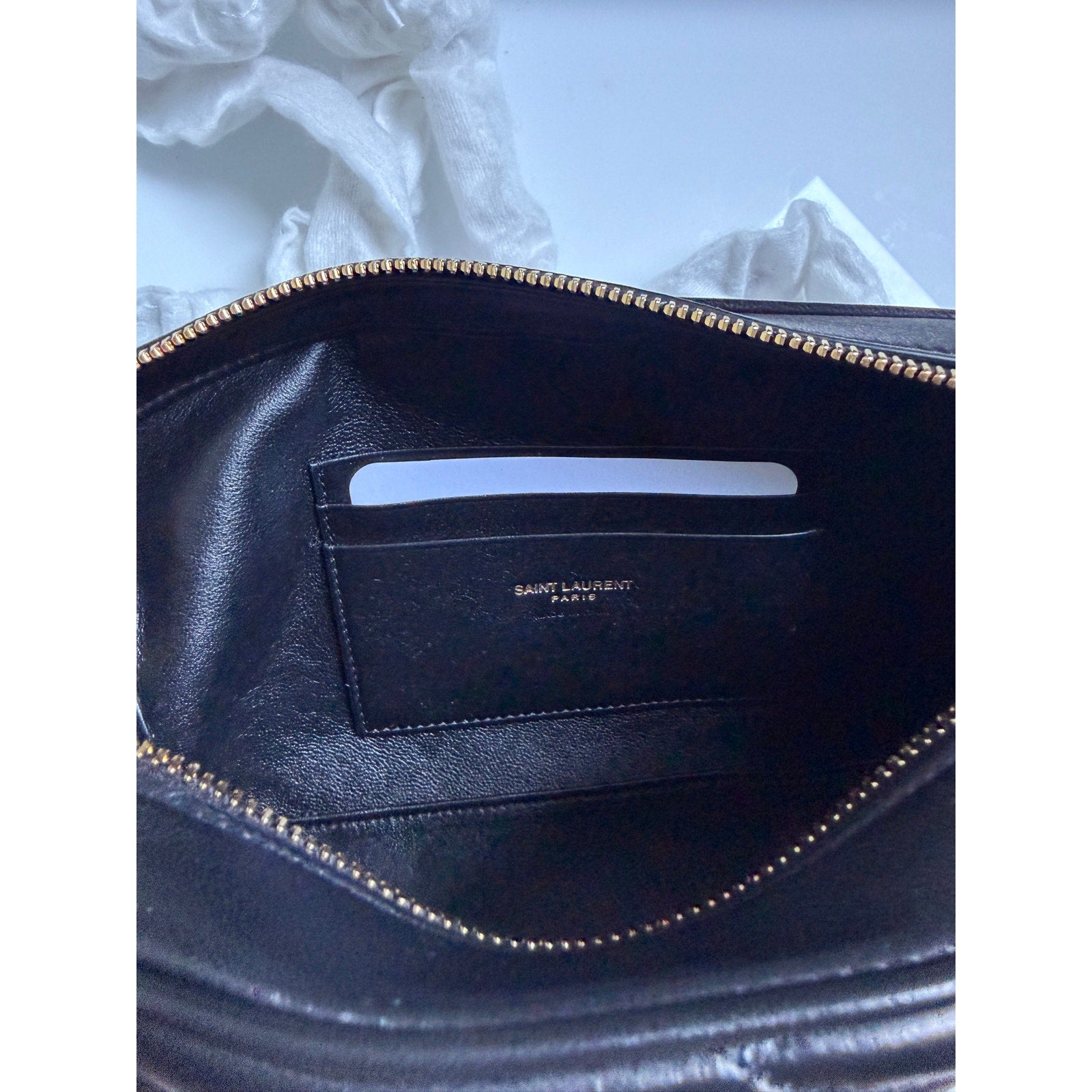Saint Laurent Gaby Black Quilted Leather Camera Crossbody Bag BNIB