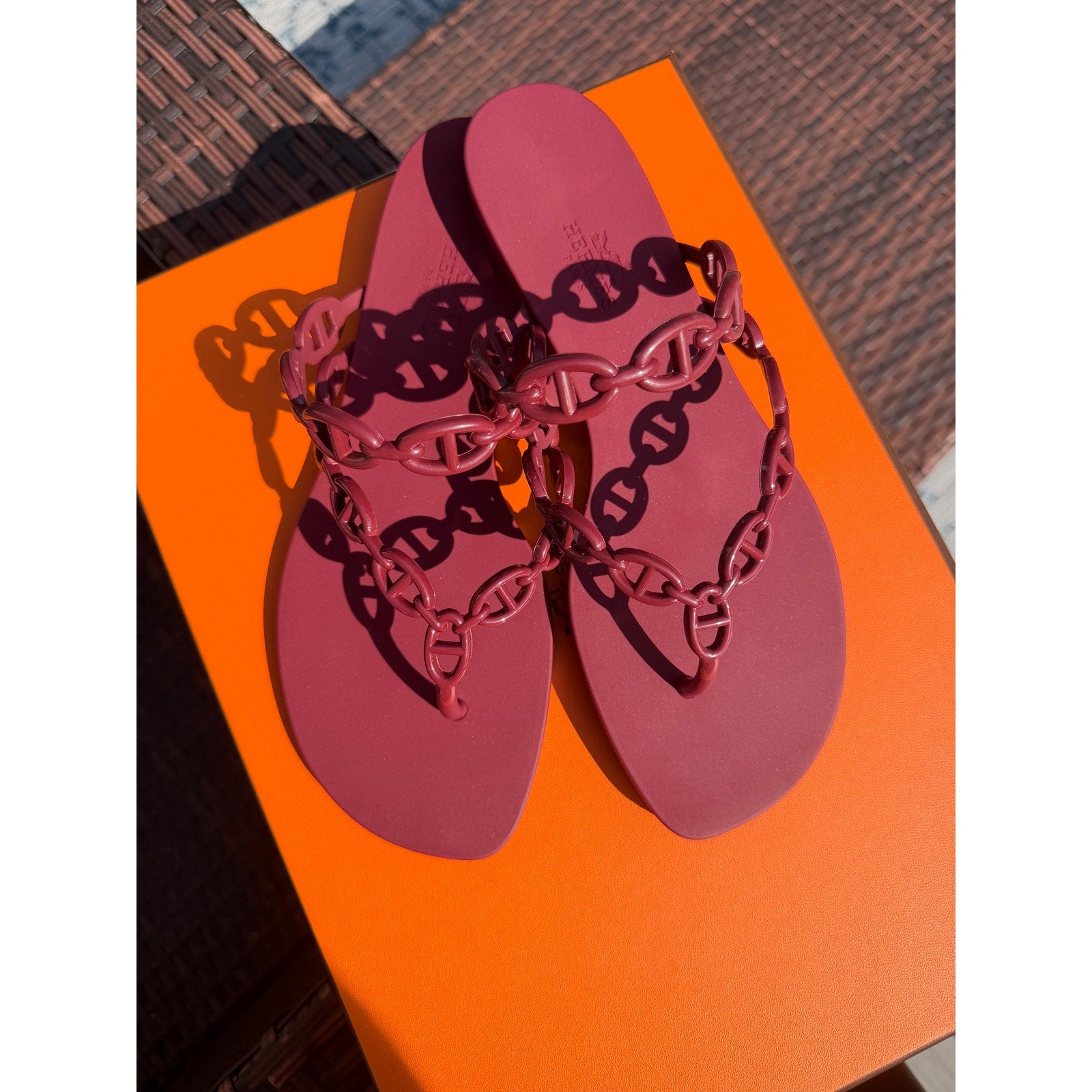 Hermes Island Sandal in Rouge H Size 37 BNIB