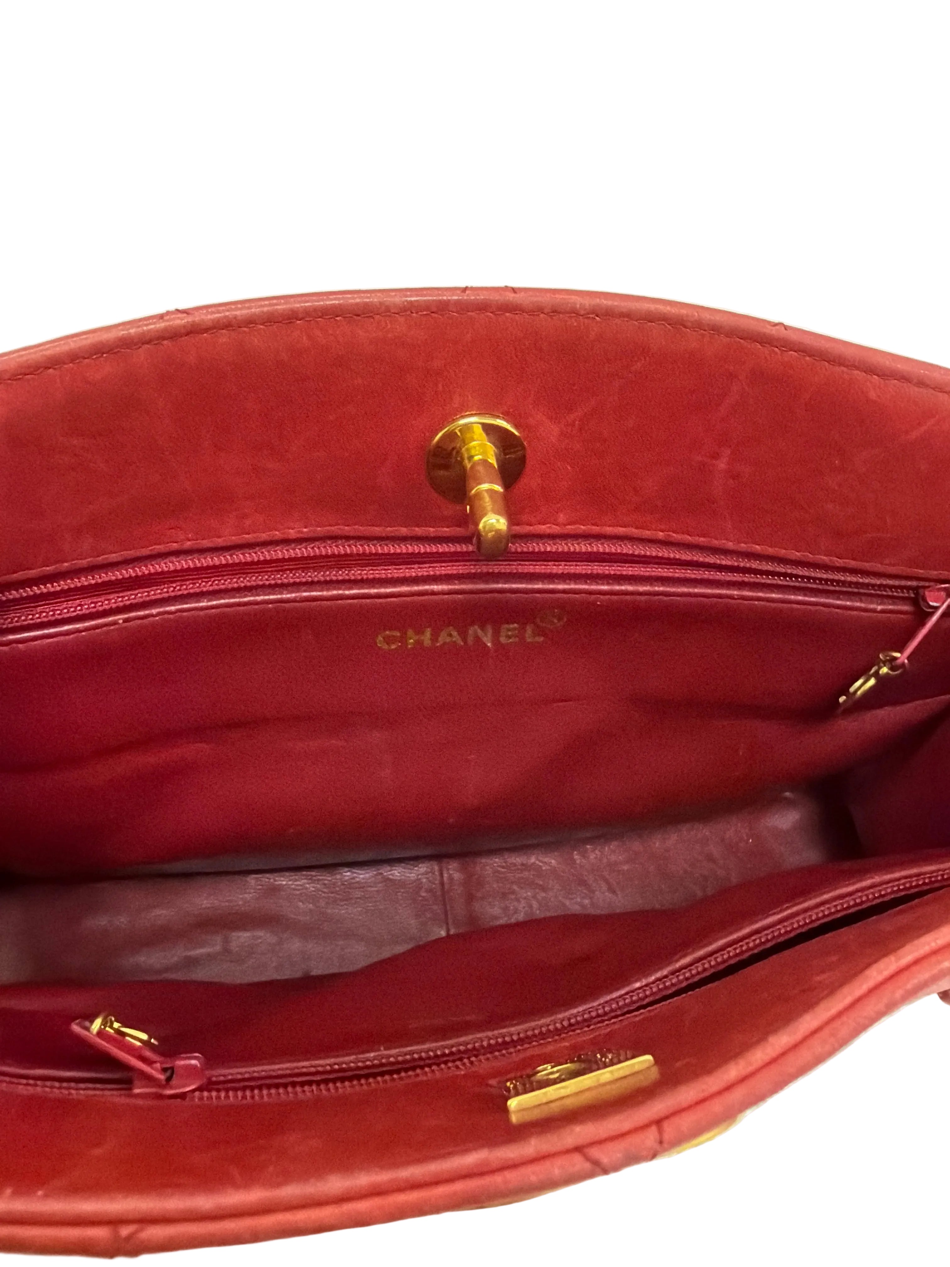 Chanel Red Maxi CC Tote 1994-1996