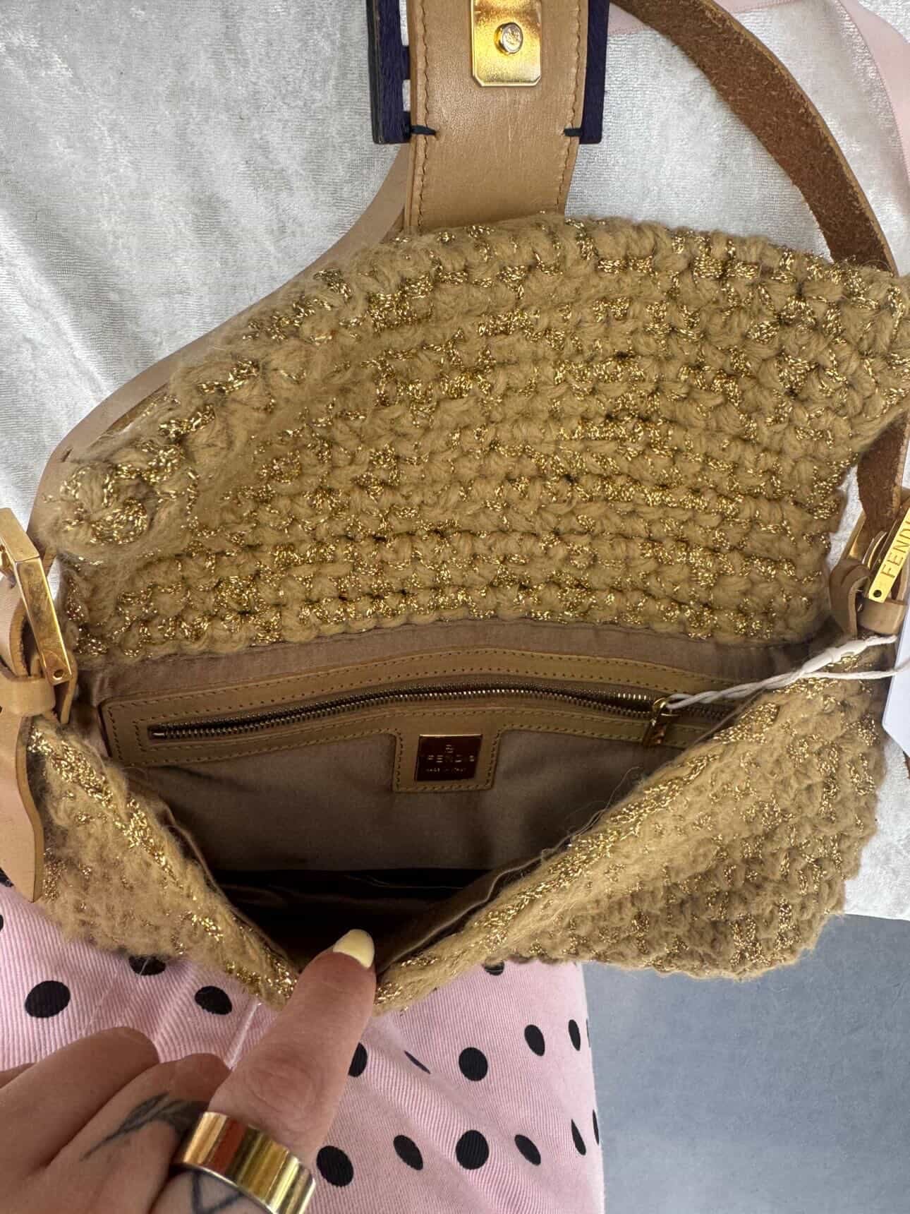 fendi Mamma Bucket Lame Knit