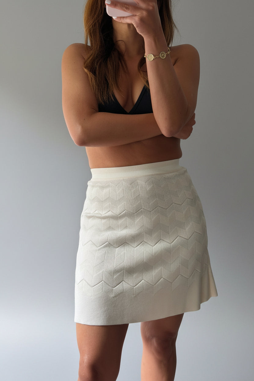 Missoni Mini Zig Zag White Skirt