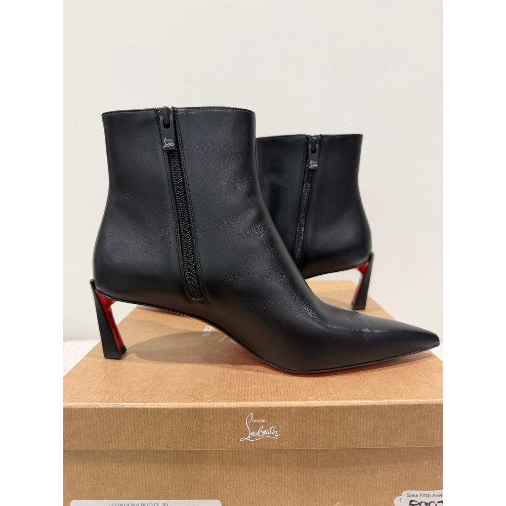Christian Louboutin Condora Booty Black Calf Leather 55mm | New in Box 39