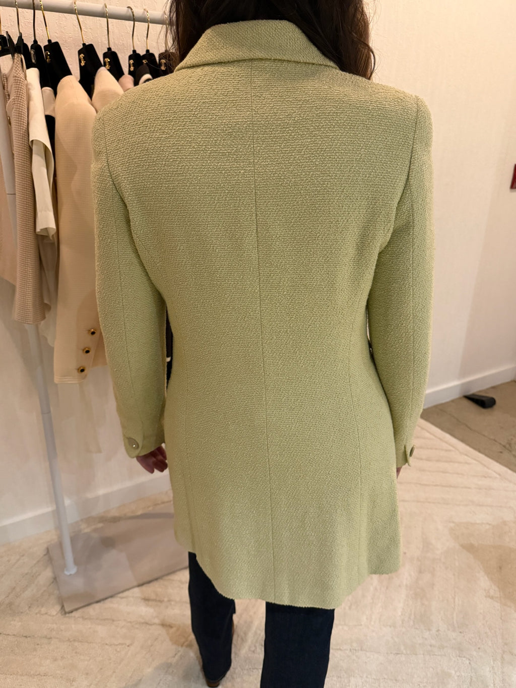 Chanel 1998 Light Green CC Button Blazer