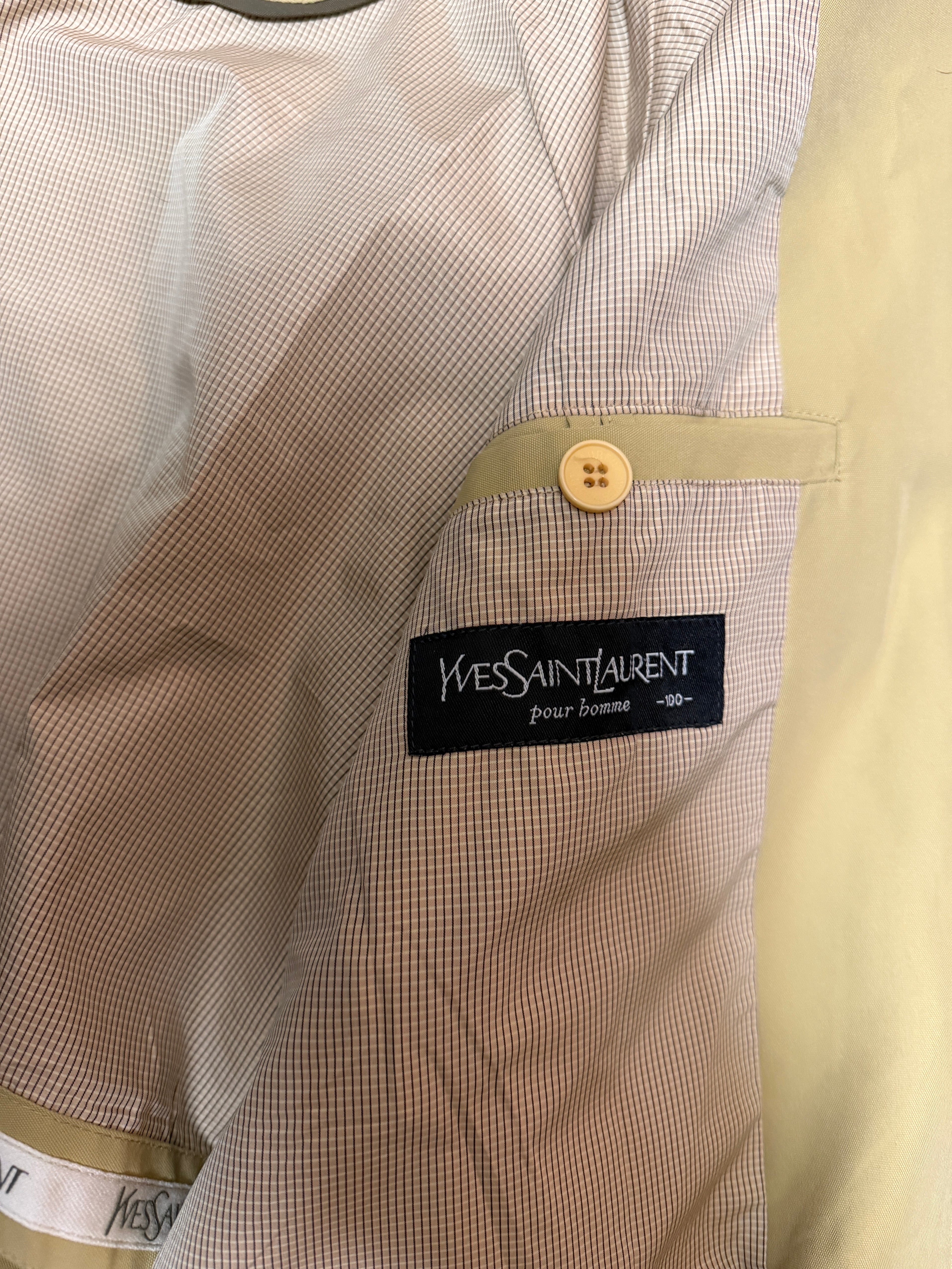Saint Laurent Vintage Beige Bomber Windbreaker