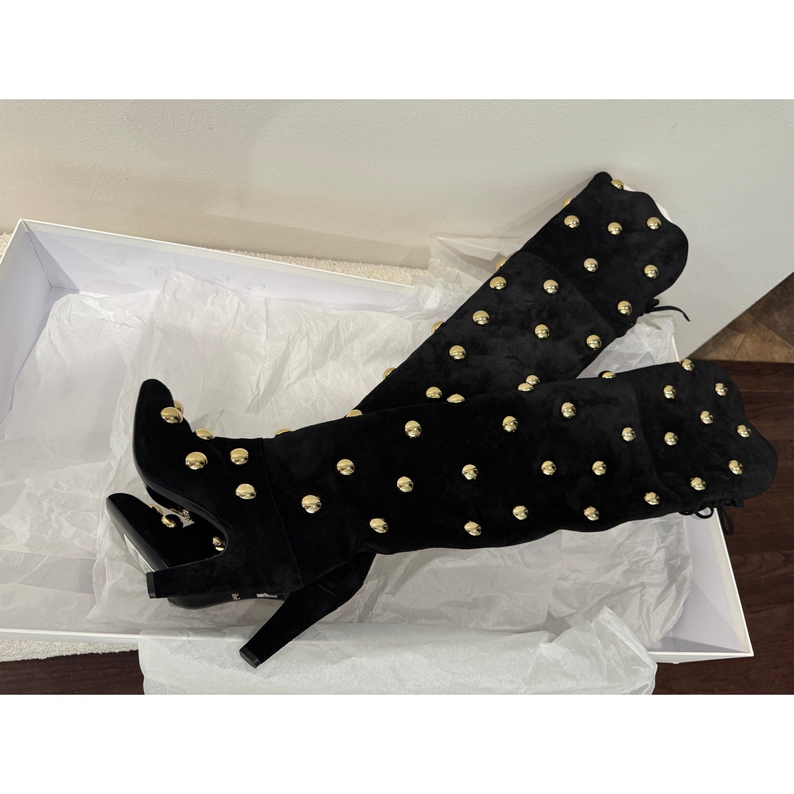 Chloé Eve Studded Over-the-Knee Boots Black 37 – Beyoncé Wore These! BNIB