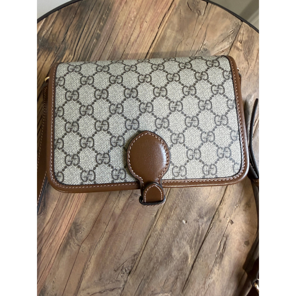 Gucci Mini Interlocking G GG Supreme Canvas Crossbody Bag Brown NWT