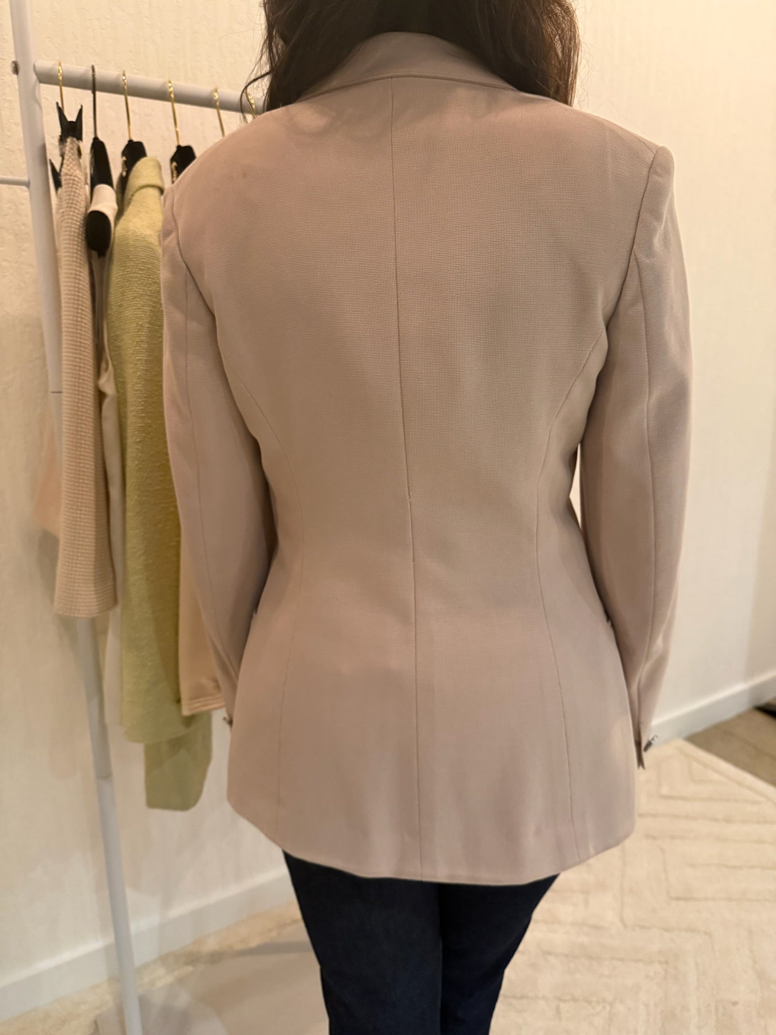 Chanel 1998 CC Logo Cotton One Button Blazer FR38