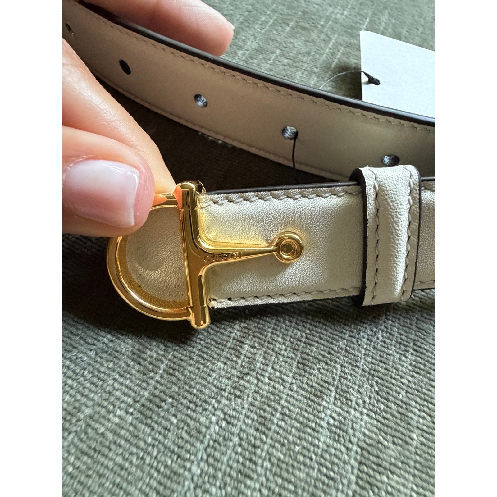 Gucci Thin belt with half-Horsebit buckle Size 75 NWT