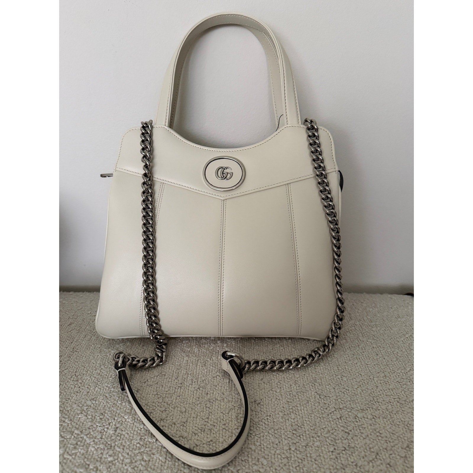 Gucci Petite GG Medium leather tote bag NWT