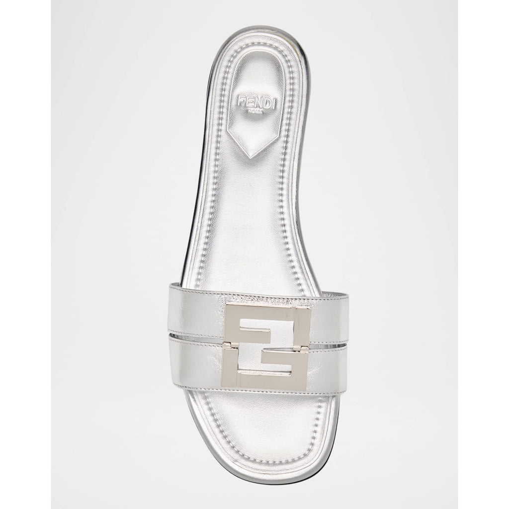 Fendi FFold Metallic Leather Sandals size 37 BNIB