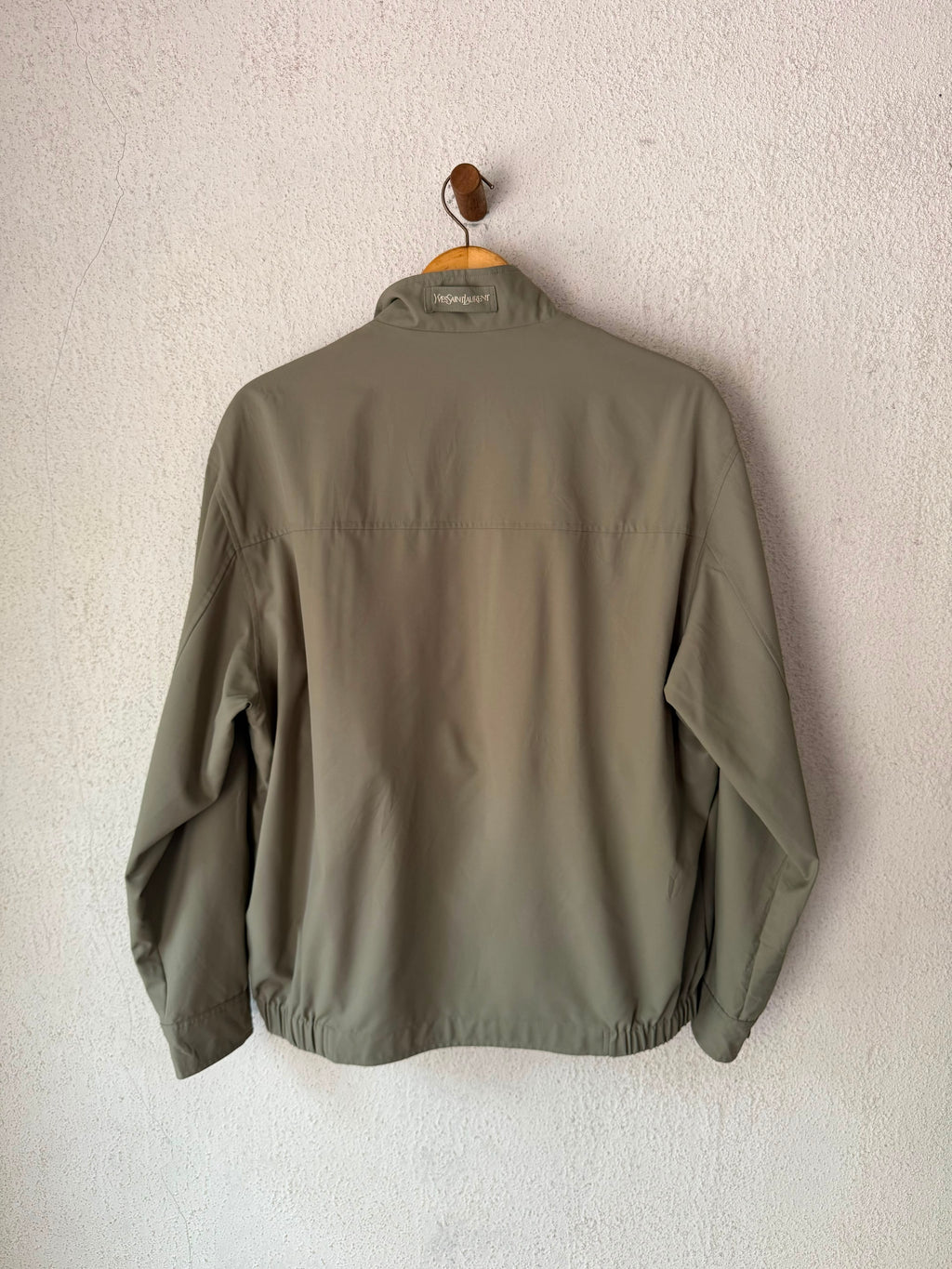 Yves Saint Laurent Vintage YSL Khaki Sage Windbreaker Bomber Jacket Size 100