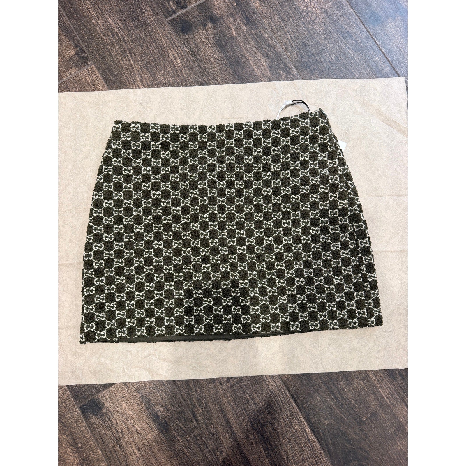 Gucci Jacquard Knit Cotton Blend Mini Boucle Skirt Woman Green NWT size IT38