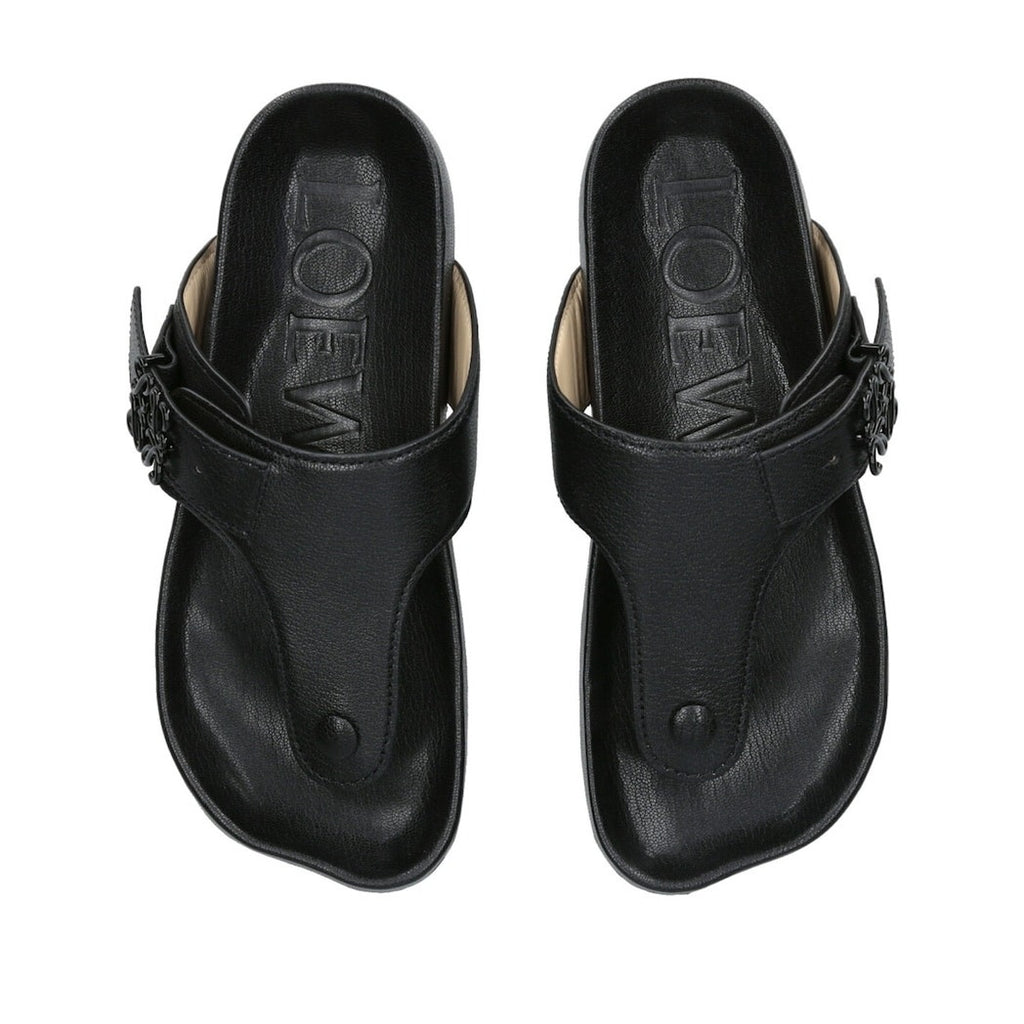 LOEWE
Leather Anagram Buckle Comfort Sandals BNIB 41 Black